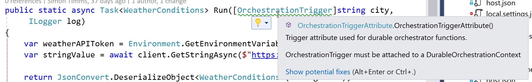 Orchestration trigger on the wrong data type